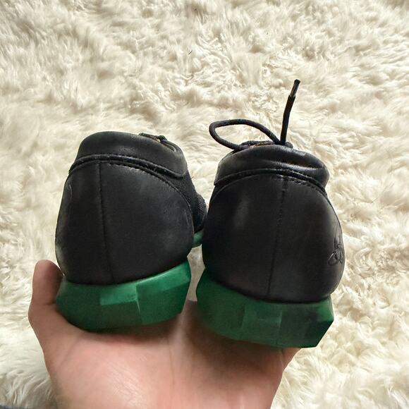 John Fluevog Asteroid Derby Black & Green Shoes - Picture 4 of 11